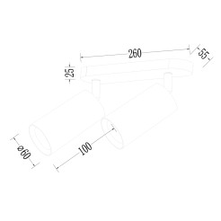 Oprawa Pipe Spot Czarny 2xGU10 ML1159