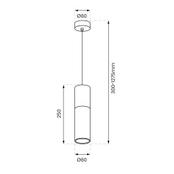 Lampa Wisząca Ricky Czarny 1xGU10 ML1088