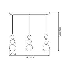 Lampa wisząca BOULE Black 3xG9 MLP0976