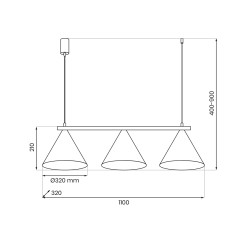 Lampa wisząca CAPITAL CZARNY-ZŁOTY 3XGX53 MLP0937