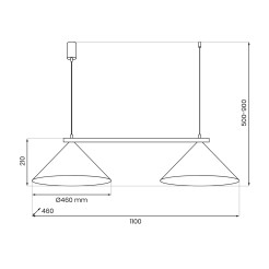 Lampa wisząca CAPITAL CZARNY 2XGX53 MLP0942