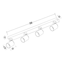 Oprawa Volf Spot Czarny 4xGU10 ML1295