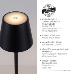 19250-18 EURIA table lamp, black