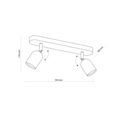 TOP LAMPA SUFITOWA 2 PŁ CZARNY/CHROM 4416