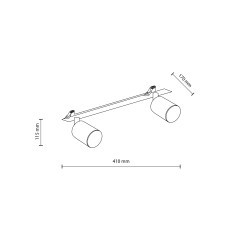 NEX BLACK 2XGU10 LAMPA SUFITOWA PODTYNKOWA 10799