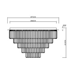 Lampa sufitowa MILANO fi 75cm 12xE14 ML1025