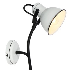 ZUMBA LAMPA KINKIET NA WYSIĘGNIKU 1X40W E14 BIAŁY+CZARNY 91-72122