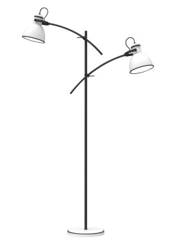 ZUMBA LAMPA PODŁOGOWA SZTYCA PROSTA 2X40W E27 BIAŁY+CZARNY 52-72672