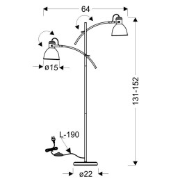 ZUMBA LAMPA PODŁOGOWA SZTYCA PROSTA 2X40W E27 BIAŁY+CZARNY 52-72672