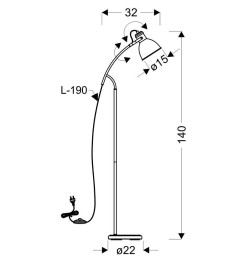 ZUMBA LAMPA PODŁOGOWA SZTYCA SKOS 1X40W E27 BIAŁY+CZARNY 51-72108