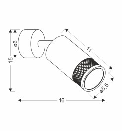 Flin lampa kinkiet czarny 1x15W GU10 klosz czarny+złoty 91-27566