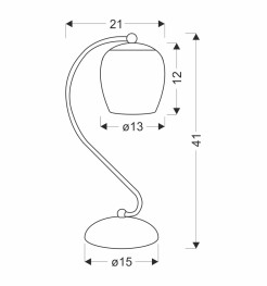 Serano lampa stołowa patynowy 1x60W E27 klosz kremowy 41-11077