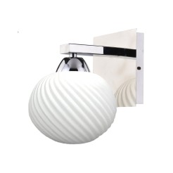 Madryt lampa kinkiet chrom 1x60W E27 klosz biały 21-32935