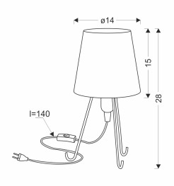 Smally lampa stołowa czarny 1x40 E14 abażur parilla brązowy 41-33130