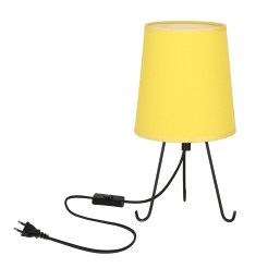 Smally lampa stołowa czarny 1x40 E14 abażur żółty 41-33284