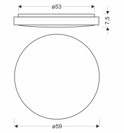 TENS lampa sufitowa plafon drew. 48W LED 3000/4000/6000K 59cm klosz biały, pilot 16-33949