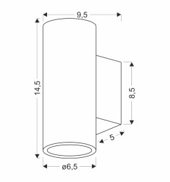 Papaver lampa ogrodowa elewacyjna tuba 10x16,1cm czarny 2x35W GU10 IP65 22-32324