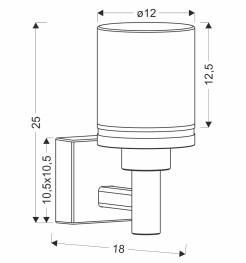 Saponia lampa ogrodowa kinkiet górny 17,8x25cmczarny 12W LED IP65 21-32386