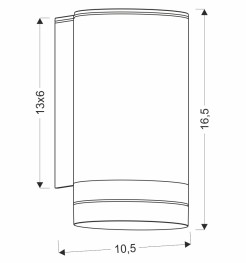 Senecio lampa ogrodowa elewacyjna tuba+ring 10,5x16,5cm czarny 1x35W GU10 IP44 21-32393