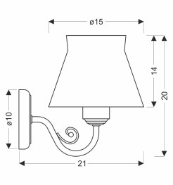 ROZANO lampa kinkiet biały 1x40W E27 abażur kwiatowy 21-39378