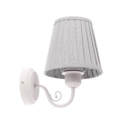 FIREZ lampa kinkiet biały 1x40W E27 abażur szary 21-39361