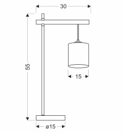 Combi lampa stołowa czarny 1x60W E27 abażur beżowy 41-38418