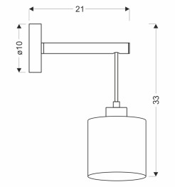 Combi lampa kinkiet czarny 1x60W E27 abażur beżowy 21-39965