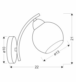 AMOS Lampa kinkiet złoty 1x40W E27 klosz biały 21-38593