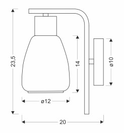 MOLDO lampa kinkiet 1x40W E27 klosz dymiony 21-35097