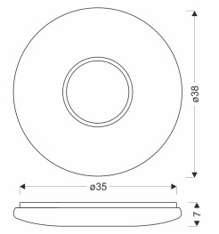 URAN lampa sufitowa plafon 38cm 24W LED 4000K klosz biały+chromowy 13-34250