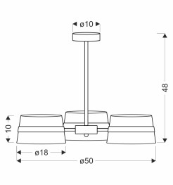 Demy lampa sufitowa czarny 3x40W E14 abażur żółty 33-38296