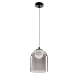 Klea lampa sufitowa czarny 1x15W G9 klosz dymiony+biały 31-38340