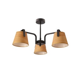 Amberg lampa sufitowa czarny 3x40W E14 abażur  żółty 33-38302