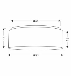 SFONDO 1 ampla sufitowa 38 cm biały 2x40W E27 abażur liberica 31-41876