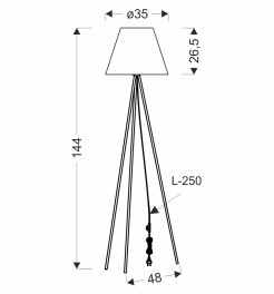 PLATINO lampa podłogowa czarny 1x40W E27 abażur miedziany 51-42583