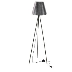 PLATINO lampa podłogowa czarny 1x40W E27 abażur srebrny 51-42576