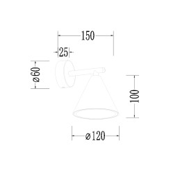 Kinkiet Cone Złoty 1xGU10 ML1123